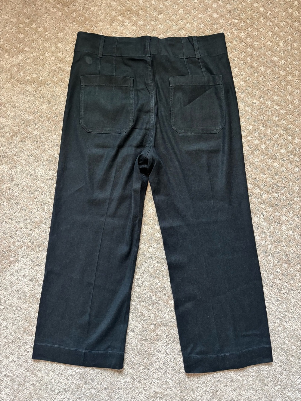 Anthropologie Black Collette Linen Cropped Trousers - Picture 4 of 13